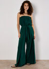 Cotton Wrap Bandeau Jumpsuit, Green, large