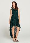 Sequin Lace Party Dress, Green, large