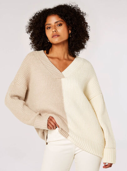 Two Tone Colour Block Jumper