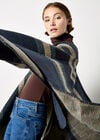 Bold Stripe Blanket Cape, Blue, large