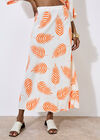 Tropical Leaf Bias Maxi Skirt, Cream, large