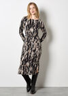 Brushstroke Knitted Midi Dress, Stone, large