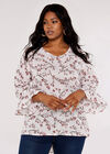  Cherry Blossom Ruffle Top, White, large