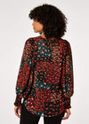 Patchwork Ditsy Floral Top, Black, large