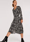 Zebra Print Shirt Dress, Cream, large