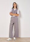 Pinstripe Wide Leg Trousers, Grey, large