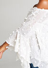 Floral Vine Embroidered Bardot Top, Cream, large