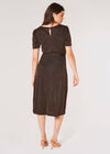 Ribbed Lurex Midi Dress, Black, large
