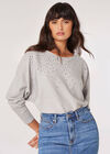 Gem Embellished Batwing Jumper, Grey, large