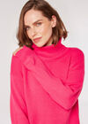 Side Zip Roll Neck Jumper, Fuchsia, large