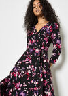 Ombre Floral Wrap Maxi Dress, Black, large