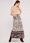 Floral Border Skirt, Cream, large