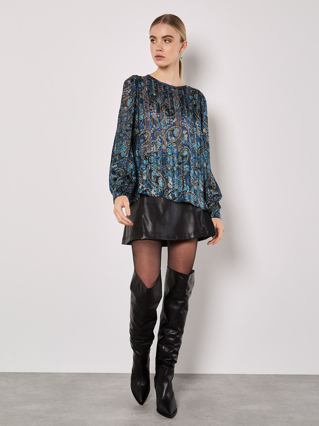 Image of Paisley Sparkle Self Stripe Blouse