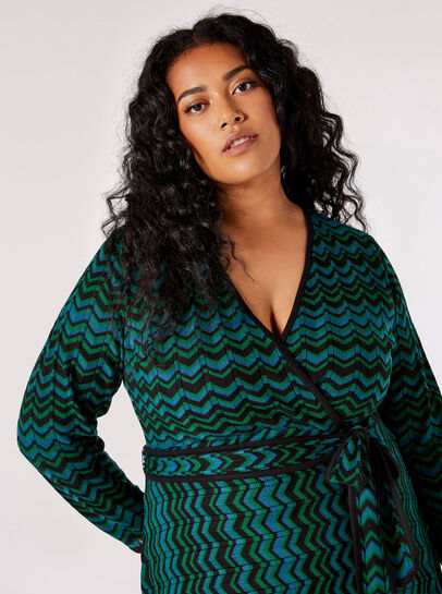 Curve Chevron Wrap Mini Dress
