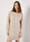 Button Detail Jumper Mini Dress, Stone, large