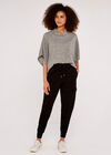 Roll Neck Ribbed Cape, Grey, large