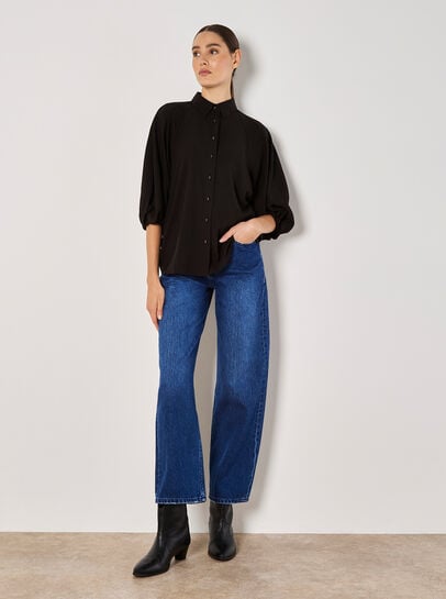 Seam Detail Puff Sleeve Shirt