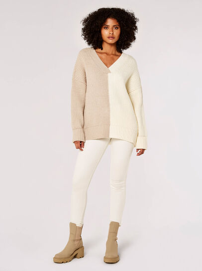 Two Tone Colour Block Jumper