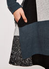 Patchwork Swing Mini Dress, Grey, large
