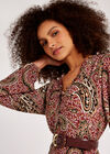 Paisley Midi Dress, Burgundy, large