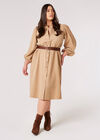 Curve Shirt Maxi Dress, Stone, large