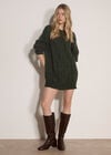Cable Knit Jumper Mini Dress, Green, large