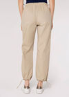 Pleat Tie Cargo Trousers, Stone, large