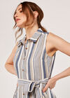 Engineered Stripe Dress, Navy, large