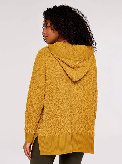 Popcorn Knit Hooded Jumper