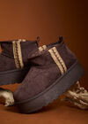 Cosy Platform Ankle Boots, Brown, large
