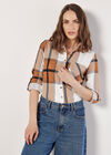 Lightweight Sherpa Lined Check Shacket, Rust, large