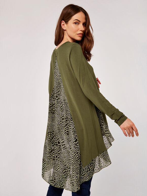 Contrast Panel Top, Khaki, large