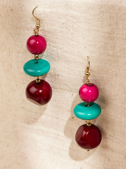 Multi Stone Drop Hook Earrings