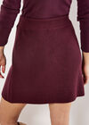 Ribbed Knit Mini Skirt, Burgundy, large