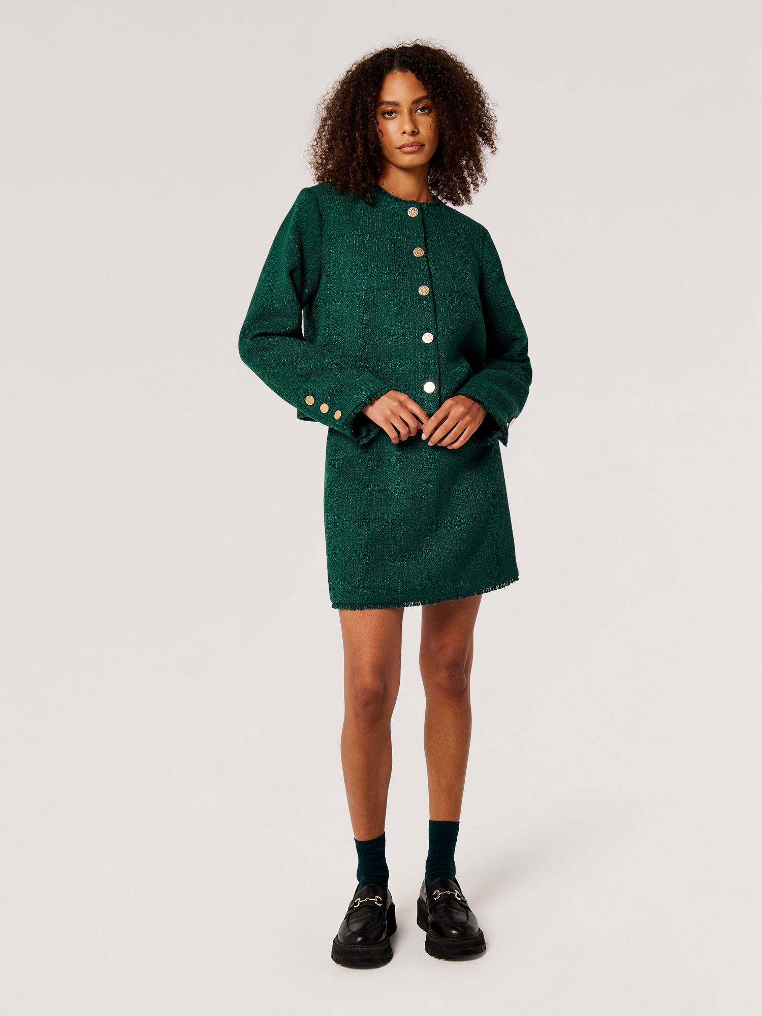 Tweed fringe dress outlet