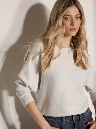 Metallic Ribbed Knit Jumper