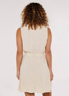 Sleeveless Shirt Mini Dress, Stone, large