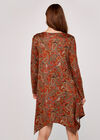 Longsleeve Hankyhem Dress, Orange, large
