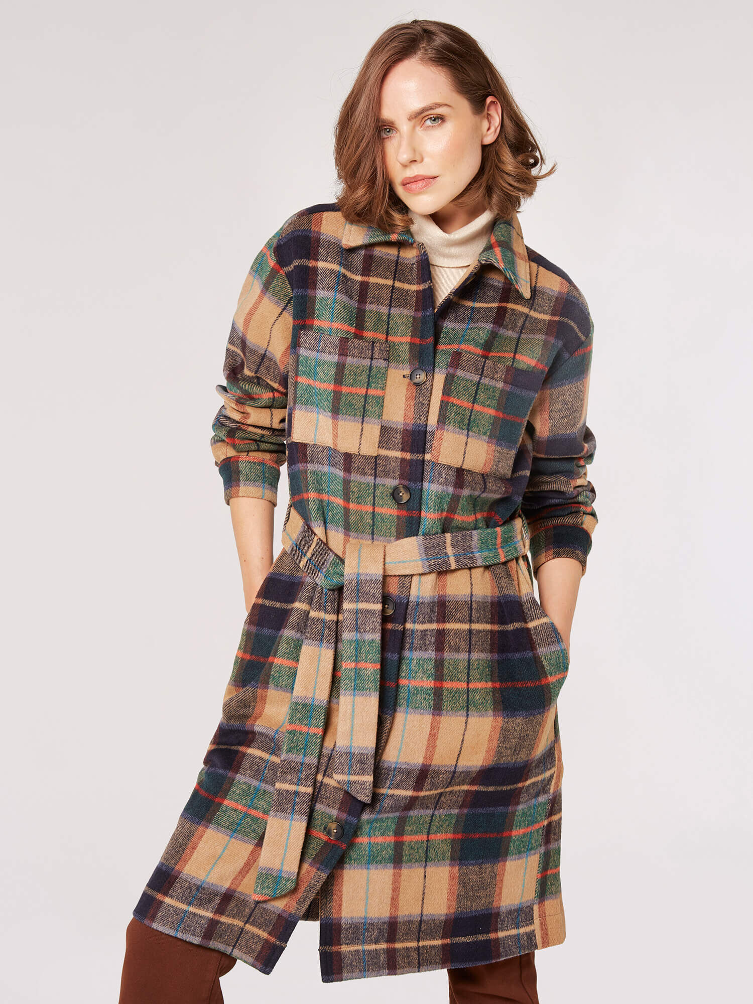 Oversized best sale checked coat