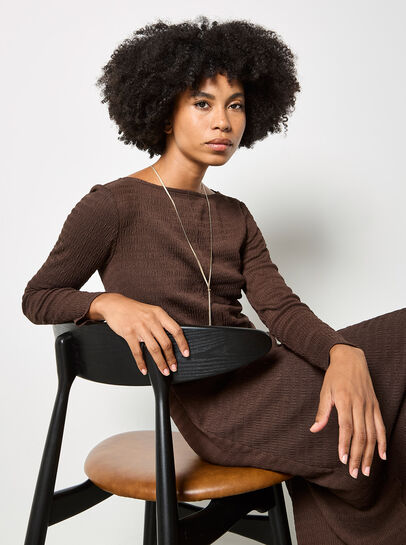 Textured Jersey Midi Dress