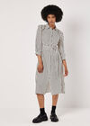 Stripe Shirt Midi Dress, Stone, large