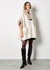 Faux Fur Trim Cape, Cream, large