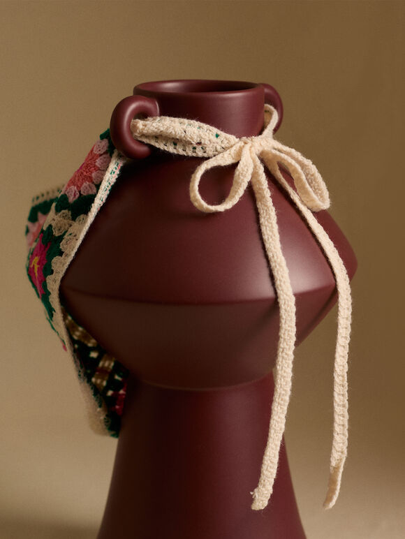 Crochet Head Scarf, Green, large