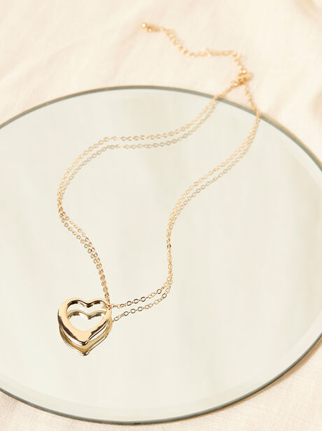 Gold Tone Heart Necklace