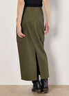 Cotton Cargo Midaxi Skirt, Khaki, large