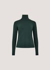 Super-Soft Turtleneck Jersey Top, Green, large