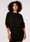 Oversized Batwing Boucle Jumper, Black, large