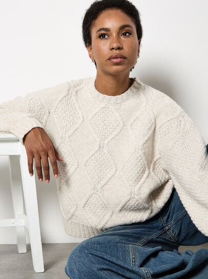 Chunky Cable Knit Crop Jumper