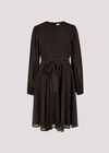 Chiffon Polka Dot Mini Dress, Black, large