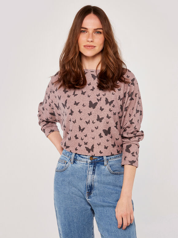 Butterfly Batwing Top, Pink, large